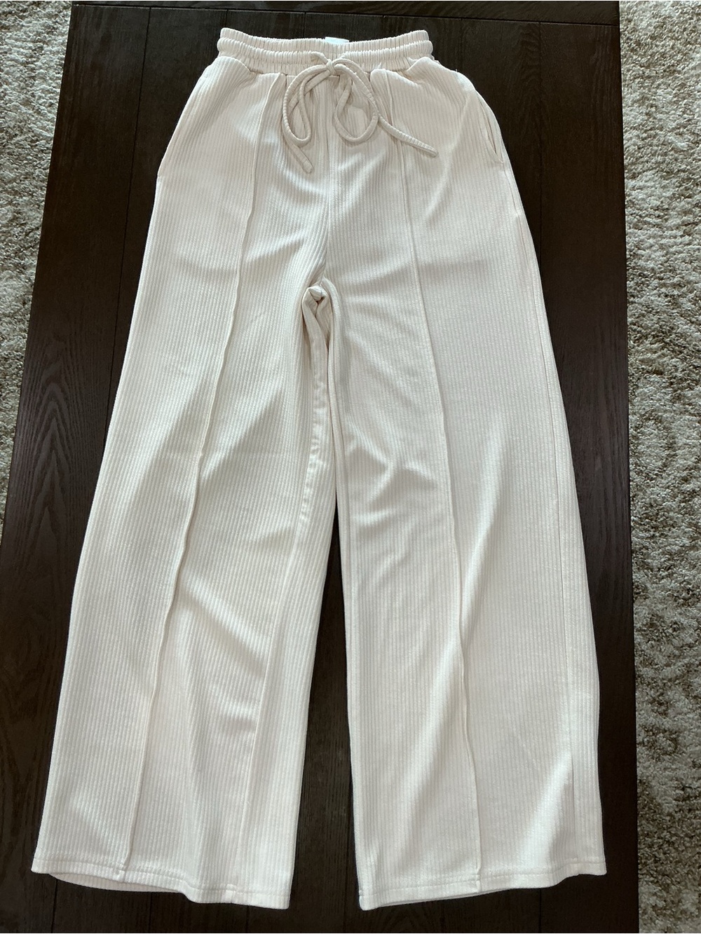 Cider Wide-Leg Ribbed Drawstring Pants